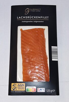 Lachsrückenfilet trockengesalzen, kaltgeräuchert