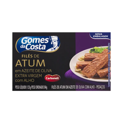 Filé De Atum Em Pedaços Em Azeite De Oliva Com Alho Gomes Da Costa Caixa 84g