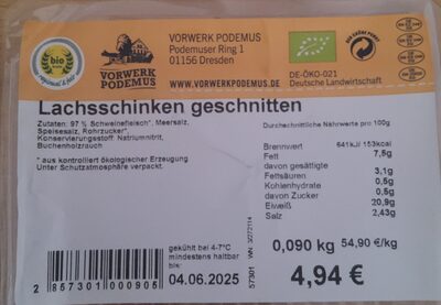 Lachschinken geschnitten