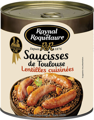 Saucisses de Toulouse aux Lentilles cuisinées