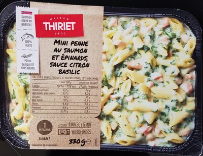 Mini Penne au saumon et épinards sauce citron basilic