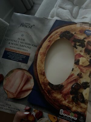 Ham, Chestnut Mushroom & Mascarpone Wood Fired Pizza