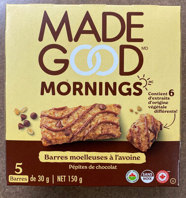 BARRES MOELLEUSES À L’AVOINE BIO pépites de chocolat