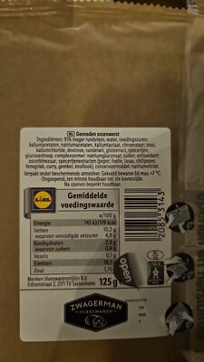 GESNEDEN OSSENWORST WAGERMAN VAN DE MEESTERSLAGER