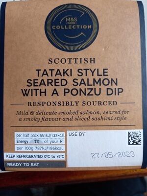 Scottish Tataki Style Seared Salmon with a Ponzu Dip