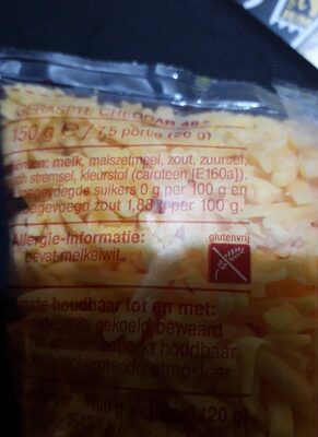 Geraspte cheddar 48+