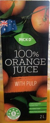 100% Orange Pulp Juice 2L
