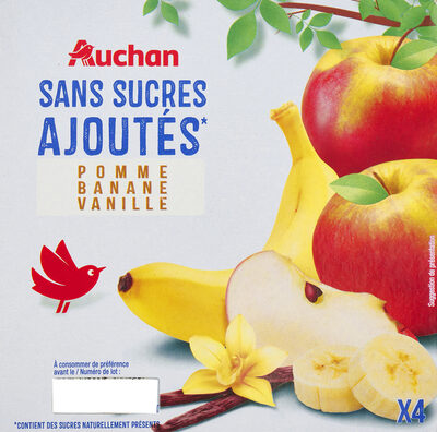 Sans sucres ajoutés*pomme banane vanille*contient des sucres naturellement présents