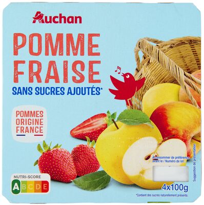 Pomme fraise sans sucres ajoutés**Contient des sucres naturellement présents