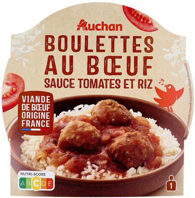 Boulettes au bœuf sauce tomates et riz