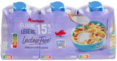 Crème Fluide Légère Sans Lactose 15% Mat. Gr
