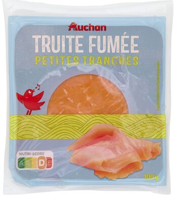 Petites tranches de truite, fumée au bois de hêtre.