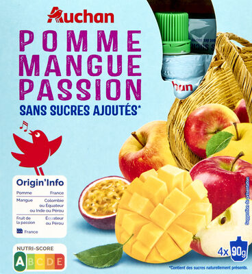 Pomme mangue passionsans sucres ajoutés**contient des sucres naturellement présents