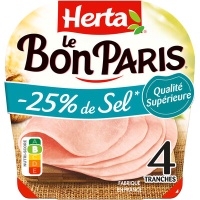 HERTA LE BON PARIS Jambon sel réduit x4 - 140g