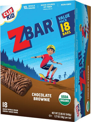Clif kid zbar organic chocolate brownie energy bars