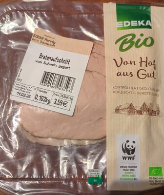 Bratenaufschnitt vom Schwein