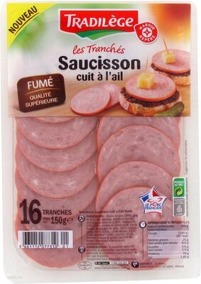 Saucisson ail fumé Tradilège au porc 16tranches
