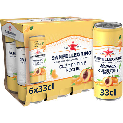 SANPELLEGRINO Momenti bois gazeuse aromatisée clémentine peche 6x33cl