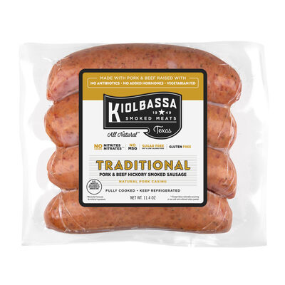 Kiolbassa Traditional Pork & Beef Hickory Smoked Sausage