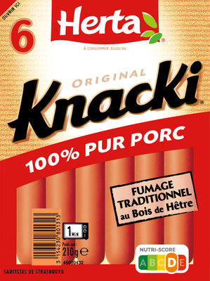 HERTA KNACKI Saucisses 100% pur porc x6 - 210g
