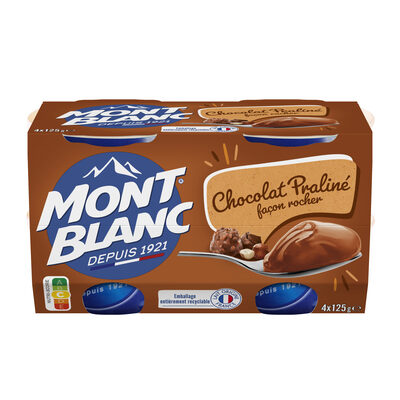 MONT BLANC Crème dessert Coupelles Praliné façon Rocher 4x125g