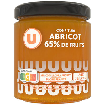 Confiture abricot 65% de fruits, 320g