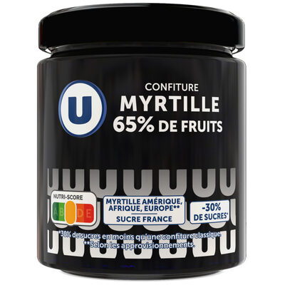 Confiture myrtille 65% de fruits, 320g