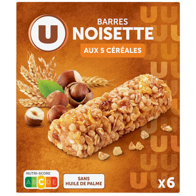 Barres de céréales noisettes x6 - 125g