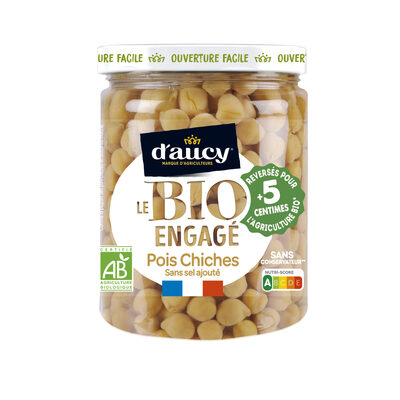 Pois chiches sans sel ajouté Bio engagé d'aucy 340g