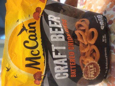 Craft beer battered onion rings, craft beer
