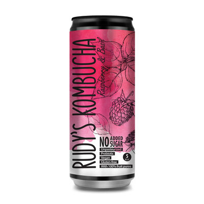 Rudy's Kombucha Raspberry & Basil