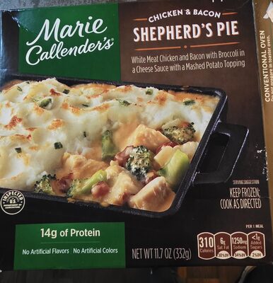 Chicken breast and bacon with broccoli in a cheese