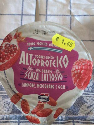 Yogurt Alto Proteico 0% Grassi Senza Lattosio Lampone, Melograno E Goji