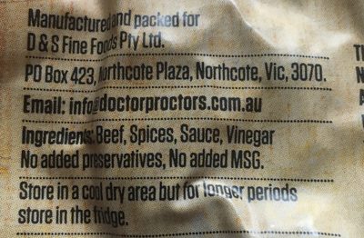 Dr Proctor Beef Biltong 30G