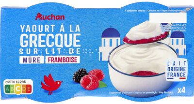 Yaourt à la grecque sur lit de fruitsFramboise - Mûre