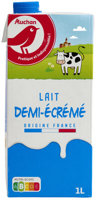 Lait Demi Ecrémé AUCHAN 1L