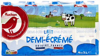 Lait Demi Ecrémé AUCHAN 8x1L