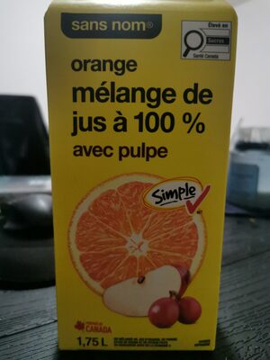 Orange mélange de jus à 100% avec pulpe