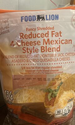 Fancy Shredded Reduced Fat 4 Cheese Mexican Style Blend