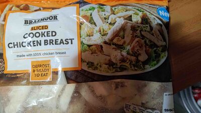 Sliced cooked chicken breast