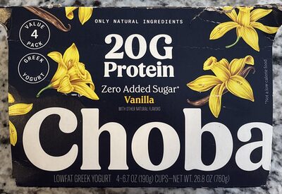 20G protein zero added sugar vanilla Greek yogurt
