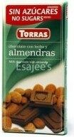 Chocolat Au Lait almendras Sans Gluten (75G)
