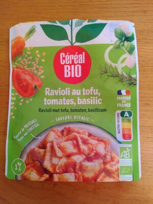 Ravioli au tofu, tomates, basilic