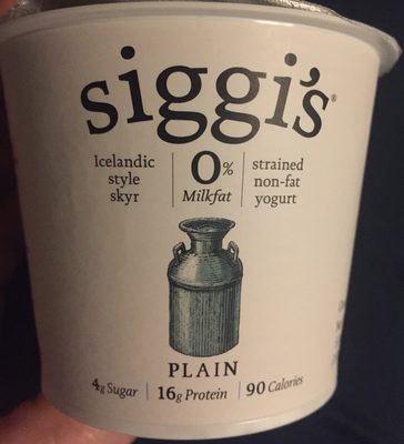 Siggis single plain fat free yogurt