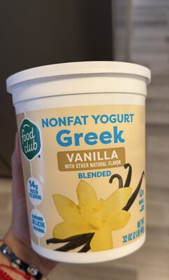 Nonfat Yogurt Greek Vanilla Blended