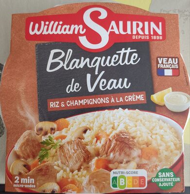Blanquette de veau riz et champignons à la crème