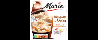 Blanquette de veau, Riz crémeux et Champignons émincés