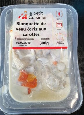 Blanquette de veau et riz aux carottes