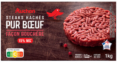 8 Steaks Hachés pur bœuf 15% de matières grasses