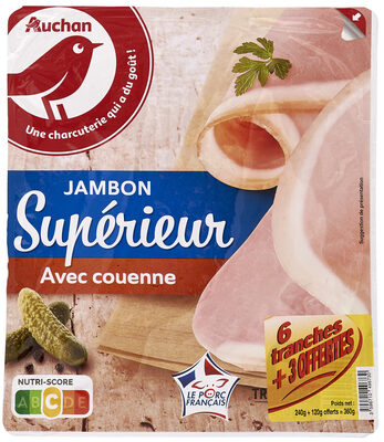 Jambon cuit supérieur avec couenne